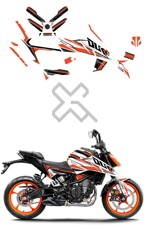 Super Duke Edition Full Body Sticker Compatible with Duke 390 Gen 3 | Made in Premium Gloss Vinyl with FPF (Fade Protection Film), Waterproof, Precut Sticker, Pack Of 1 Compatible with Both Side